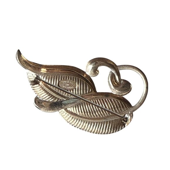 Vintage Danecraft Sterling Silver Leaf Brooch Pin Elegant Nature-Inspired - Picture 6 of 9